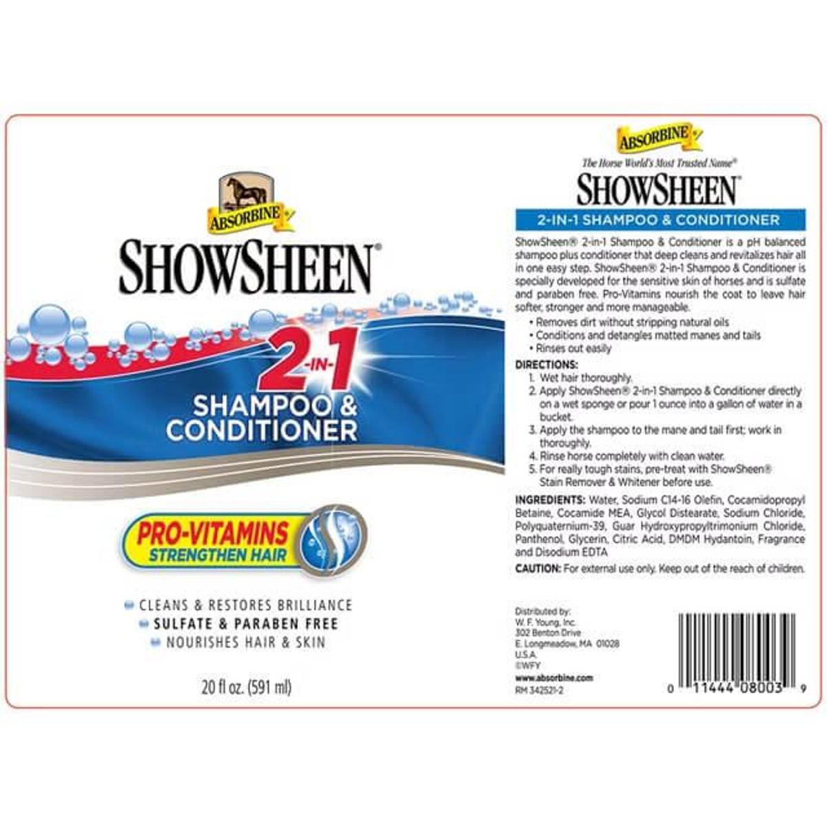 ShowSheen 2in1 Shampoo & Conditioner Absorbine 591ml