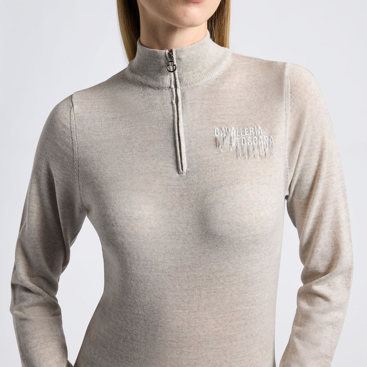 CT Half Zip Turtleneck Sweater Without Fringes