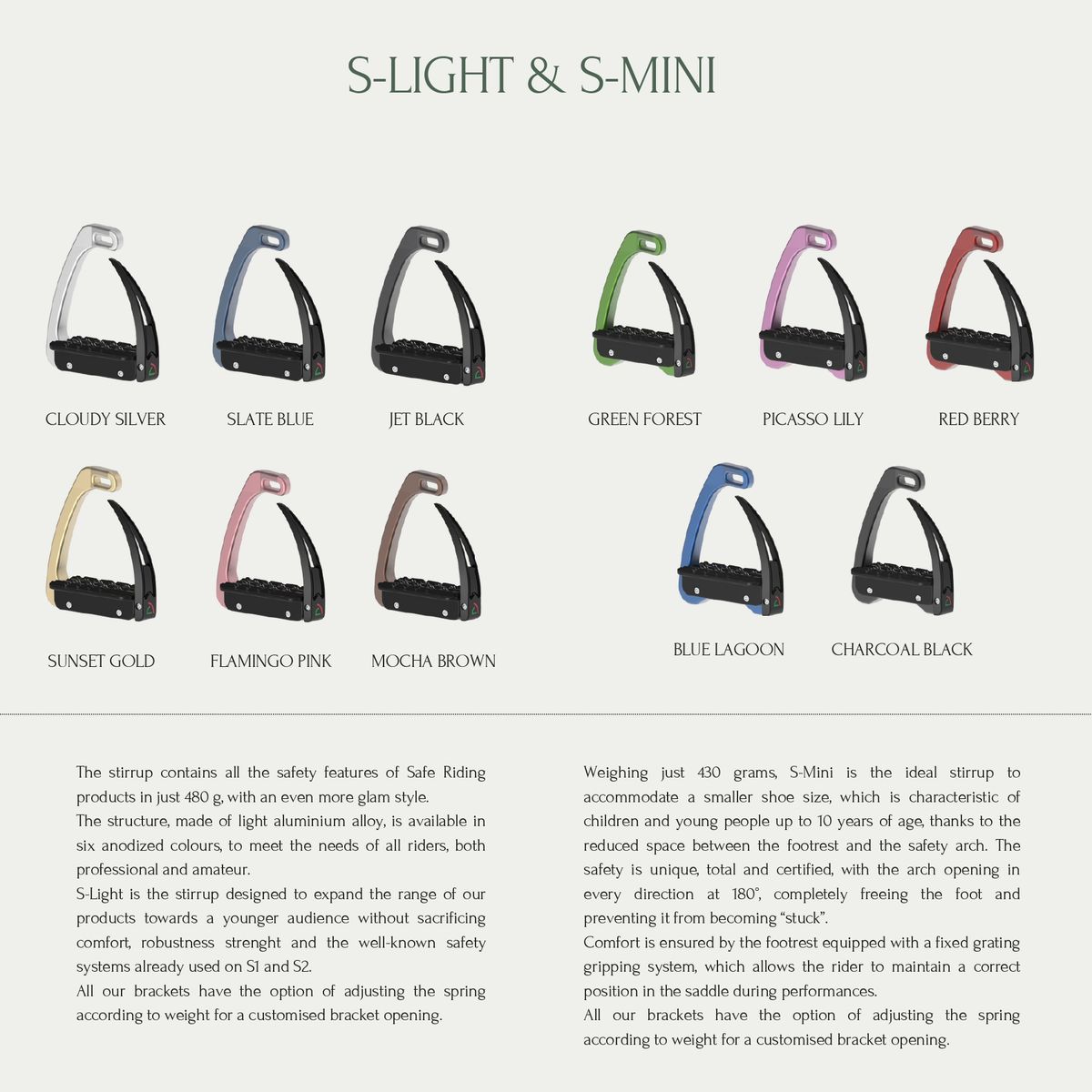 Safe Riding S-Light Sikkerhetsstigbøyler - Sunset Gold