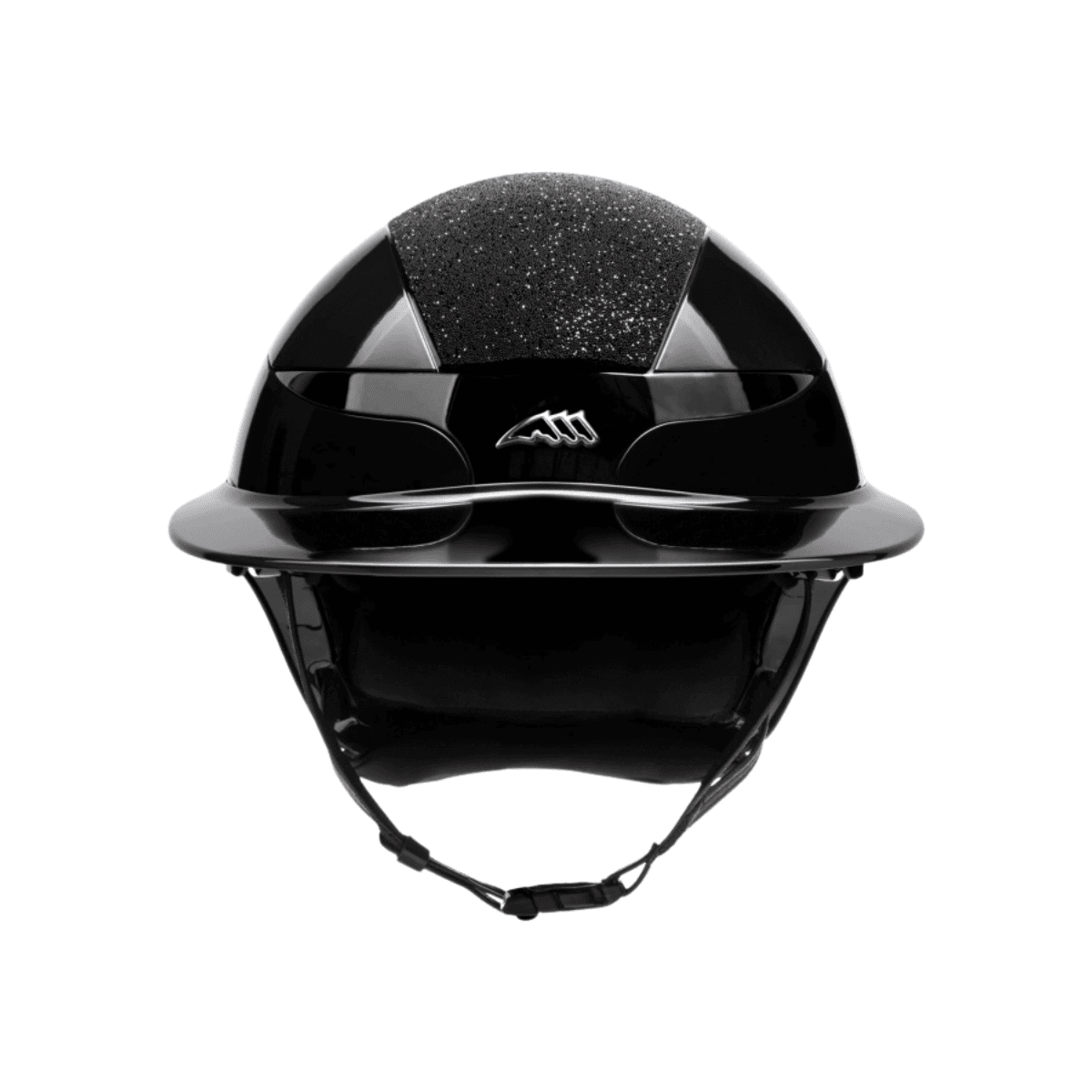Equiline XANTO - glossy black sun visor helmet with Swarovski top and logo